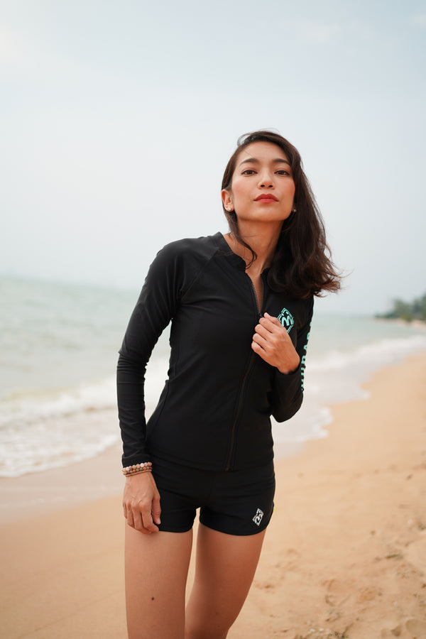 Zipper Rashguard : Total Black