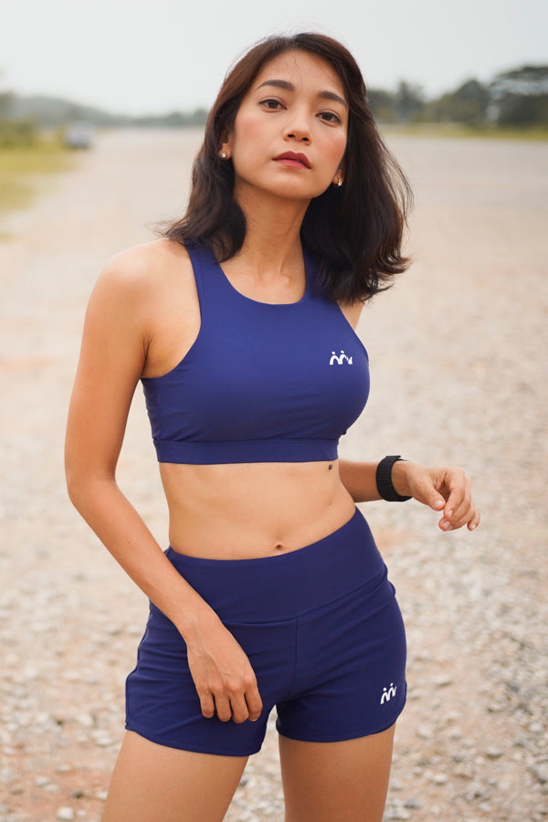 Sport Bra - high neck : Navy