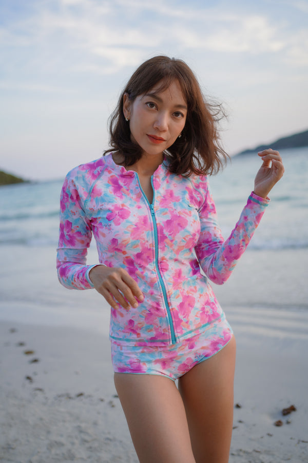 Zipper Rashguard : Summer Bloom